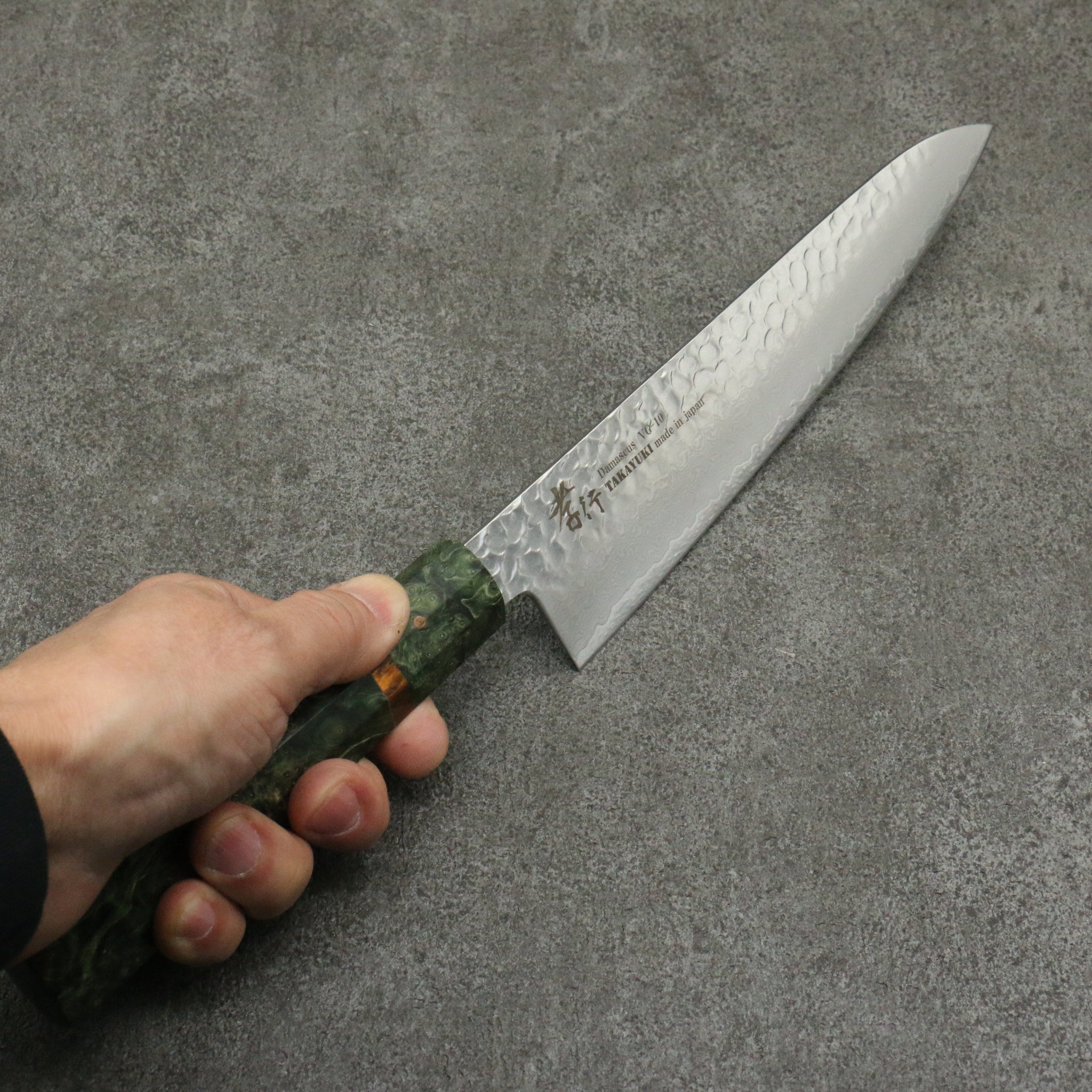 堺 孝行 V金10号 33層ダマスカス 牛刀包丁 和包丁 240mm スタビライズドウッド柄 - 清助刃物