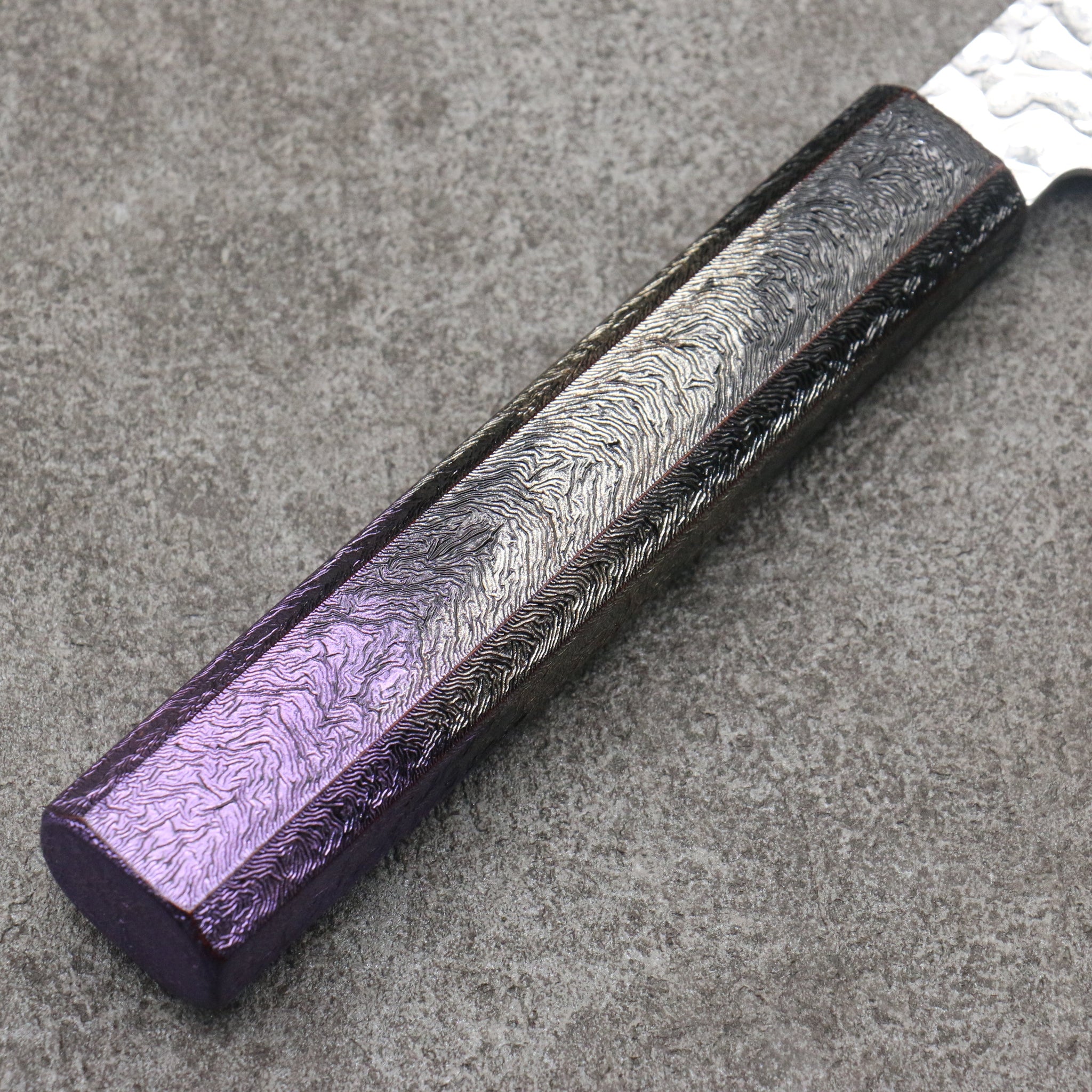 堺 孝行 琳凰 VG10 33層 ダマスカス 三徳包丁 和包丁 170mm 漆塗パープル柄 - 清助刃物