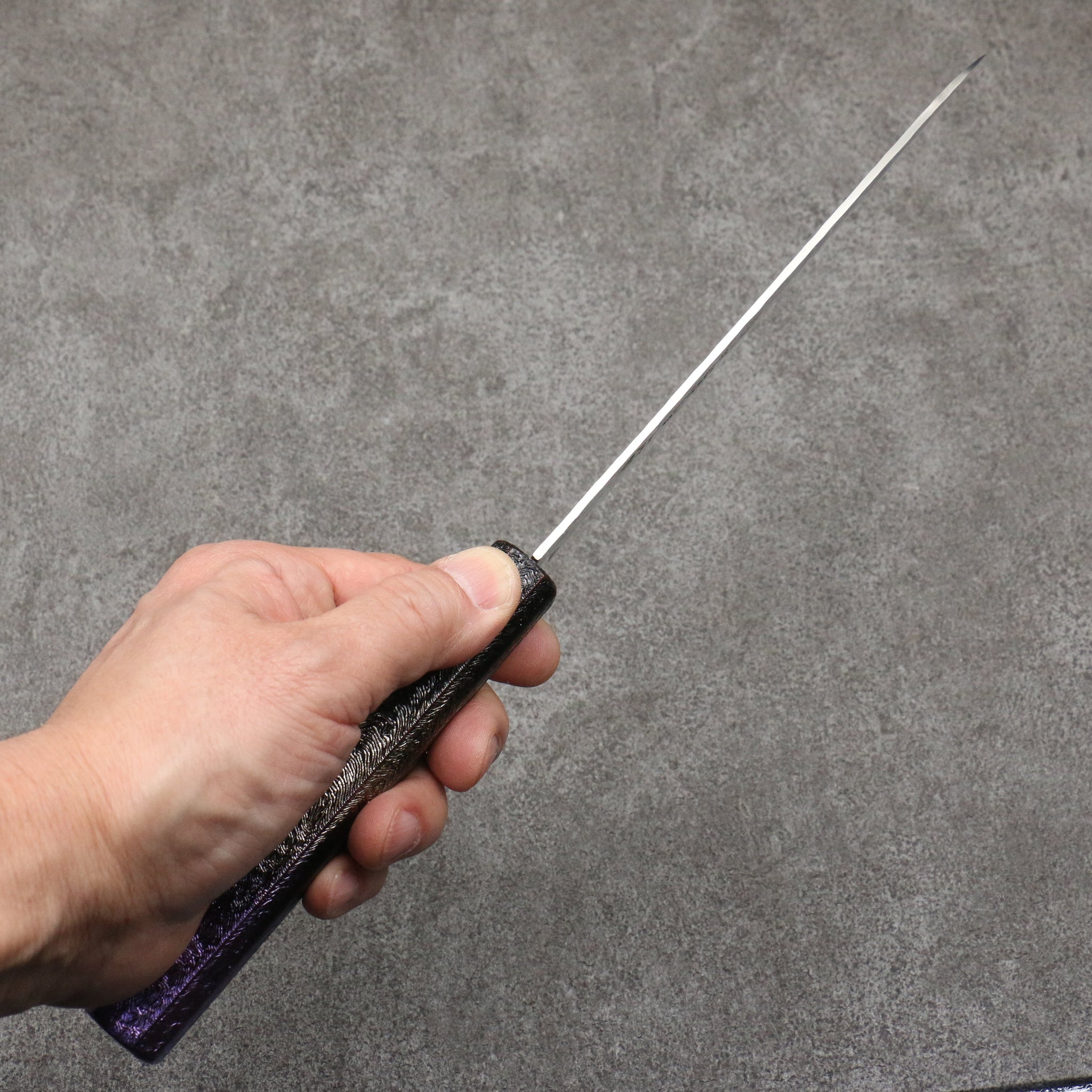 堺 孝行 琳凰 VG10 33層 ダマスカス 三徳包丁 和包丁 170mm 漆塗パープル柄 - 清助刃物