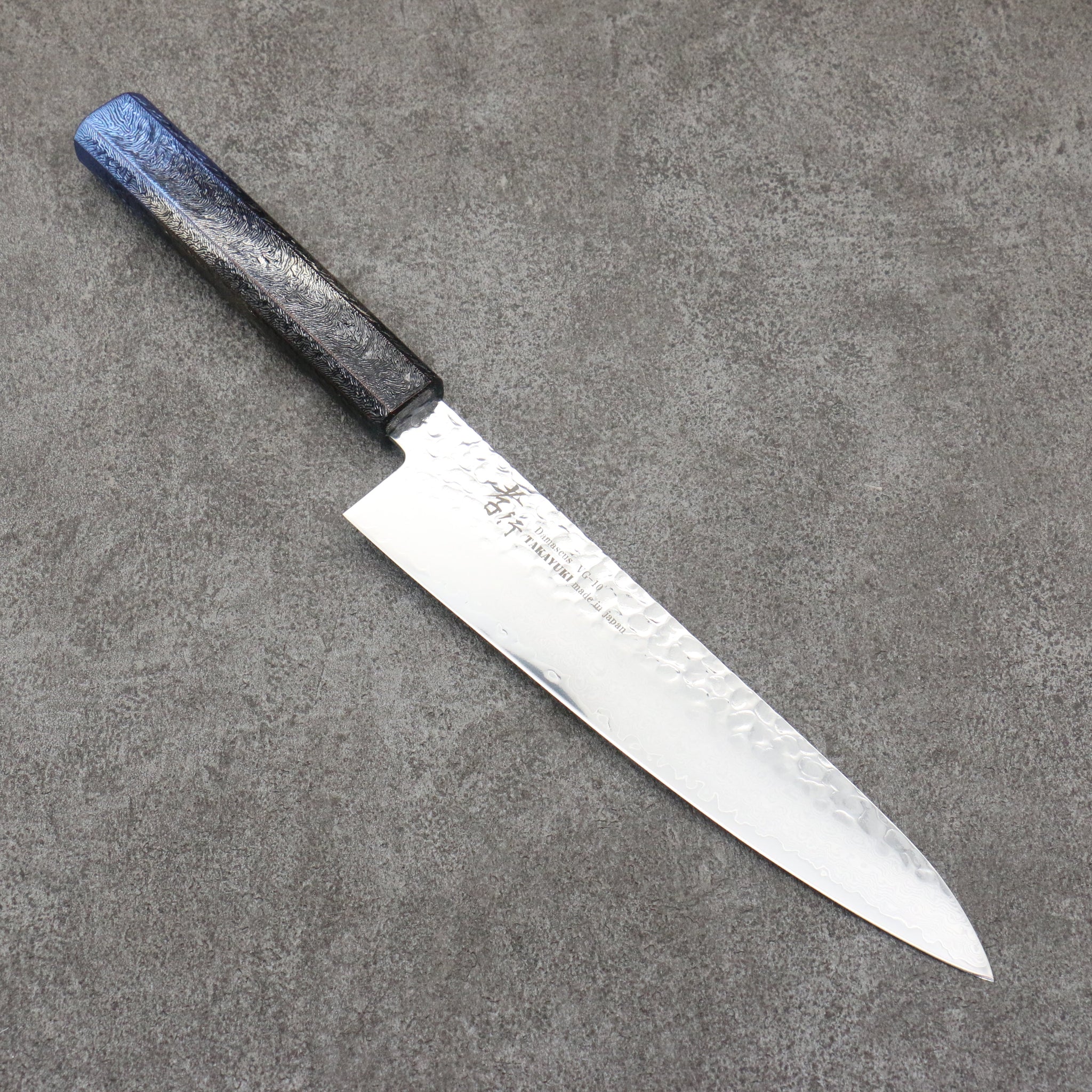 堺 孝行 琳凰 VG10 33層 ダマスカス 牛刀包丁 和包丁 210mm 青漆塗り柄 - 清助刃物