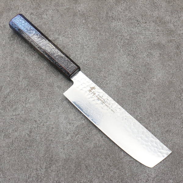 堺 孝行 琳凰 VG10 33層 ダマスカス 菜切包丁 和包丁 160mm 青漆塗り柄