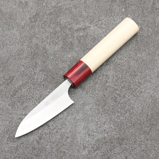 昌景 雪 白ニ鋼 梨地 パーリングナイフ 和包丁 75mm 朴柄 - 清助刃物