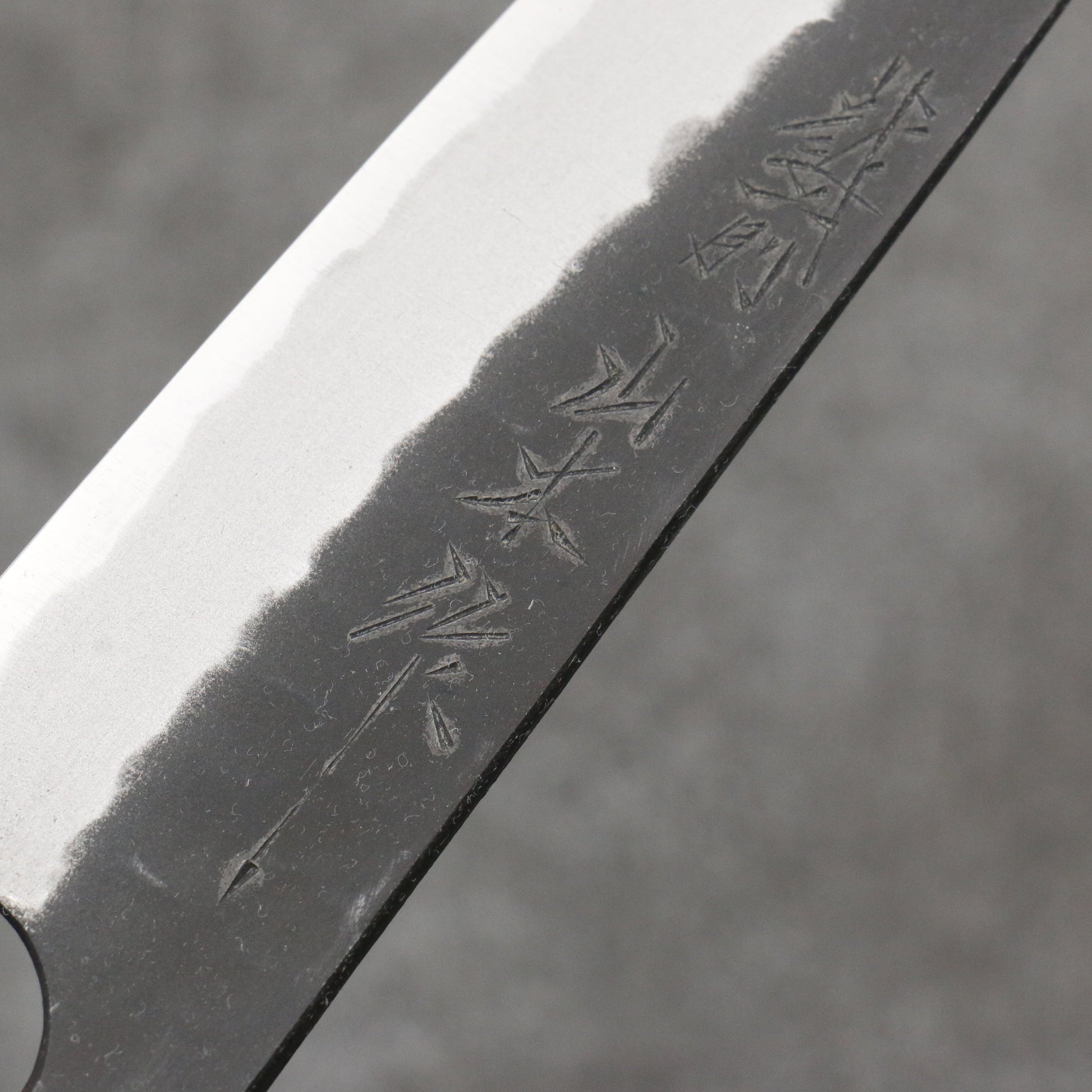 山本 直 青紙 黒打 ペティーナイフ 和包丁 135mm 紫檀 (口輪：赤合板)柄 - 清助刃物