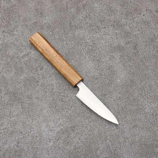 清助 銀三鋼 磨き仕上げ パーリングナイフ 80mm 白樫柄 - 清助刃物