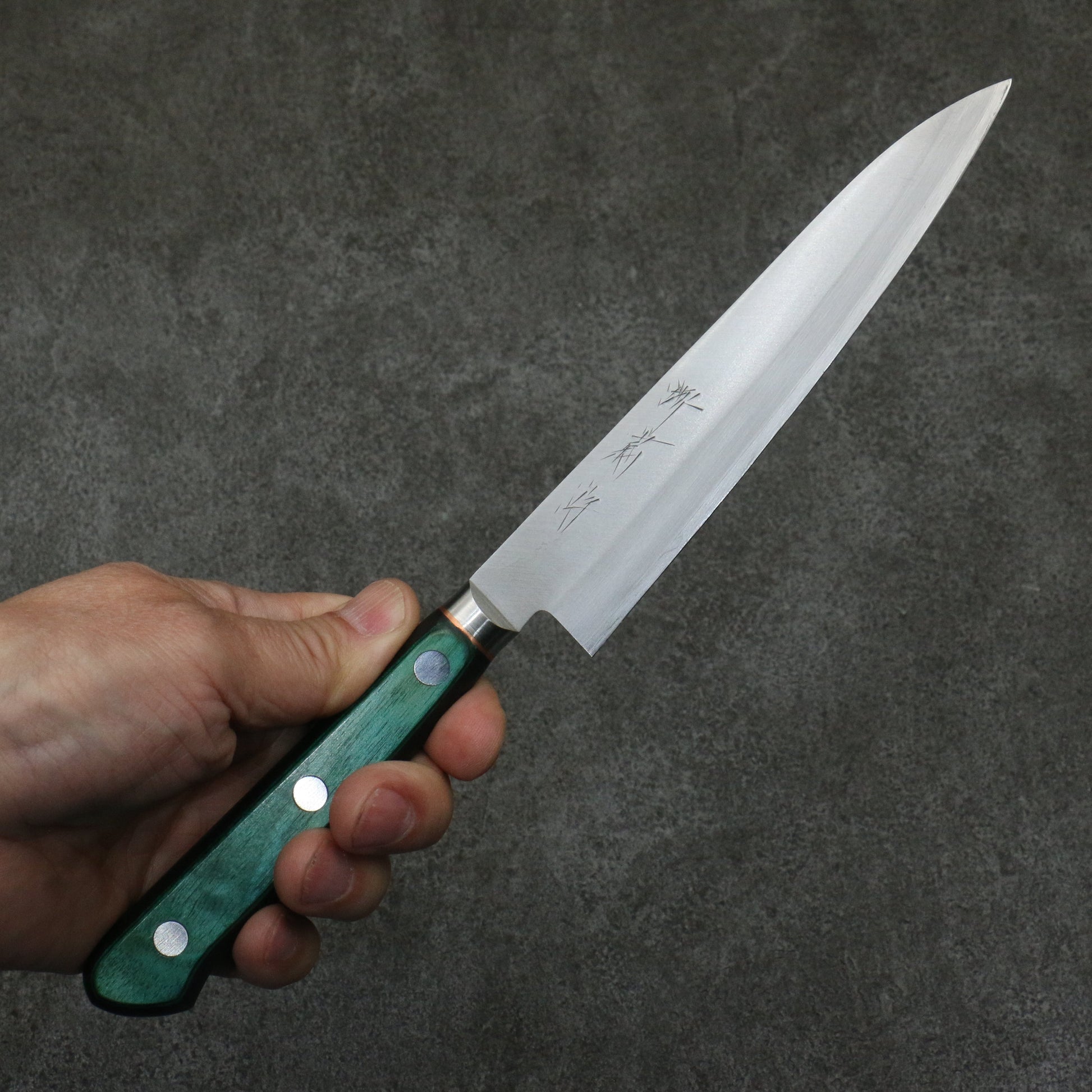 堺 菊守 青一鋼 ペティーナイフ 150mm 緑合板柄 - 清助刃物