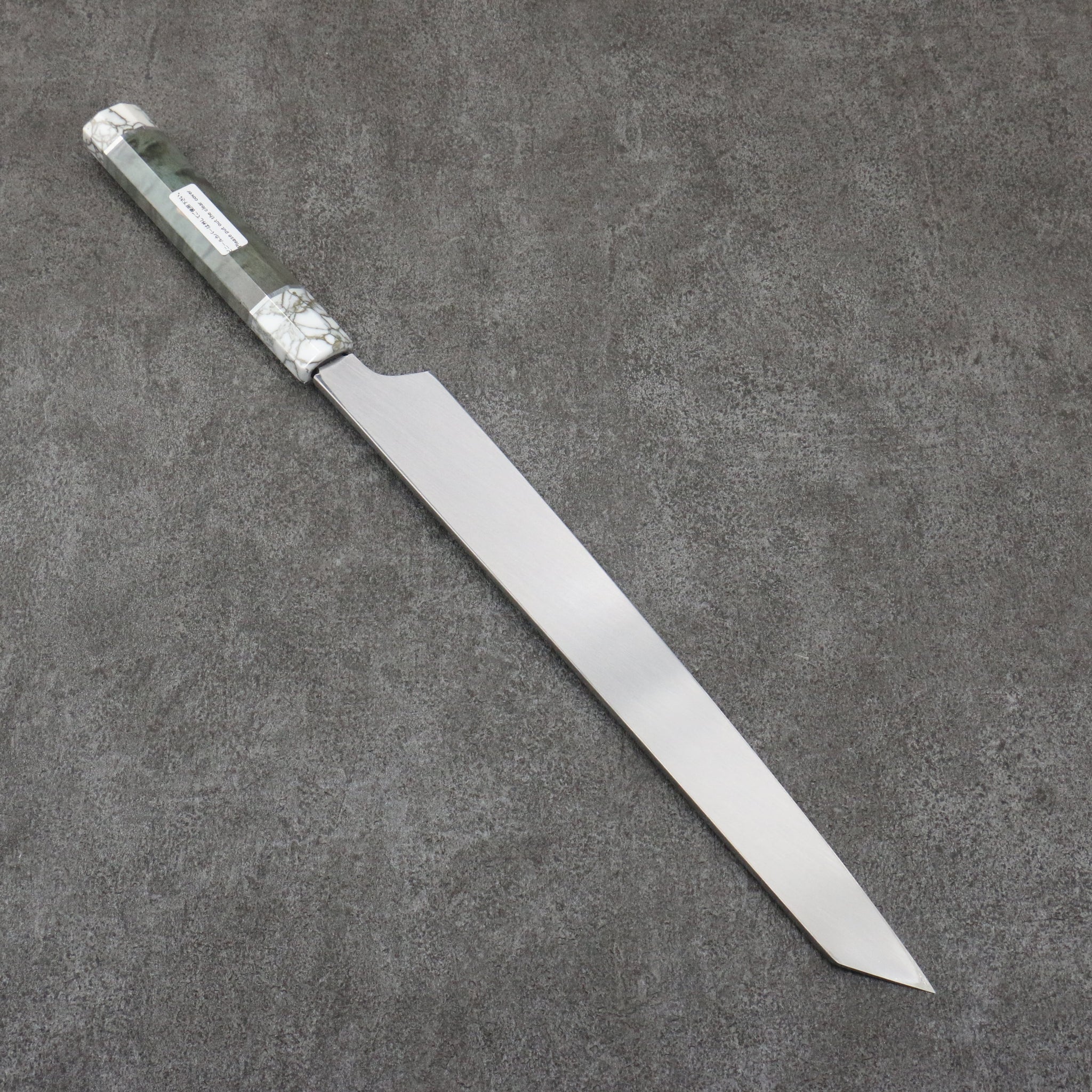 堺 孝行 飛燕 白ニ鋼 本焼 切付柳刃包丁 300mm スタビライズドウッド (両輪:白)柄 鞘付き - 清助刃物