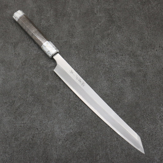 Sakai Takayuki Chef Series Hien Silver Steel No.3 Kiritsuke Yanagiba  270mm Stabilized wood (White Ferrule and End Cap) Handle with Sheath 