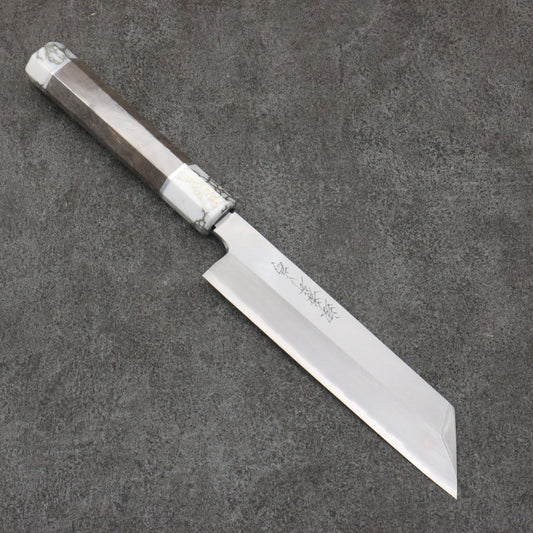 Sakai Takayuki Chef Series Silver Steel No.3 Mukimono  180mm Stabilized wood (White Ferrule and End Cap) Handle with Sheath 
