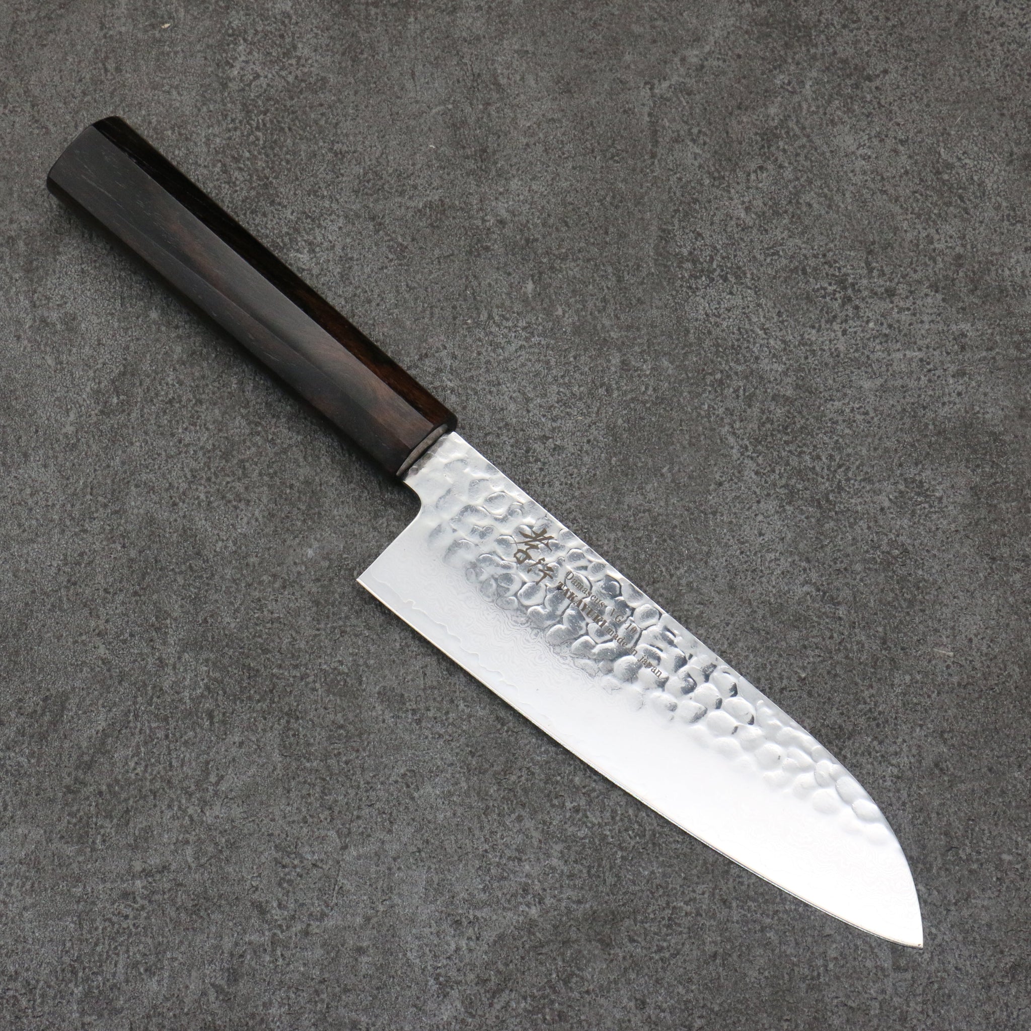 堺 孝行 VG10 33層 ダマスカス 三徳包丁 170mm 黒檀 (6角ティアドロップ)柄 - 清助刃物