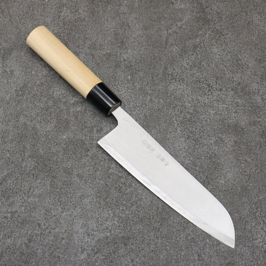 Nakaniida White Steel No.2 Migaki Polish Finish Santoku  165mm Magnolia Handle 