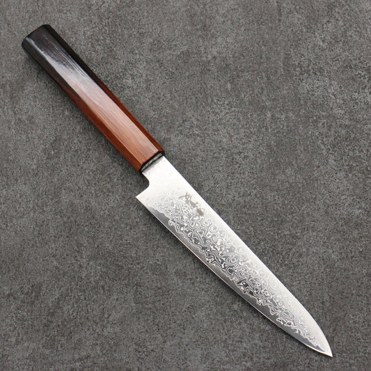 Seisuke SG2 Damascus Petty-Utility  150mm Burnt Wood Lacquered Handle 