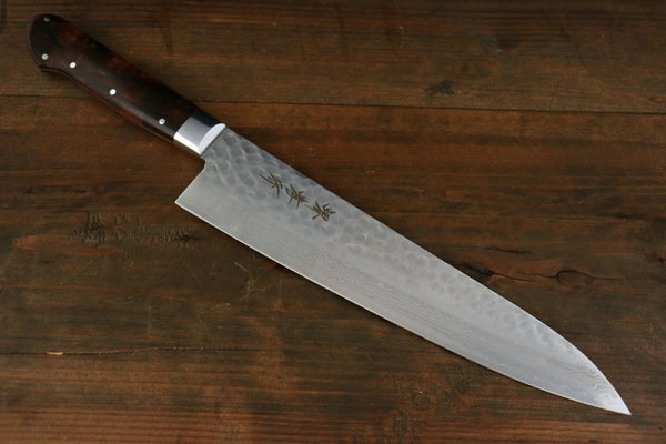 堺 孝行 V金10号 17層ダマスカス 牛刀包丁 240mm – 清助刃物 Japan