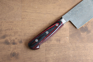 加藤 義実 V金10号 ダマスカス 菜切包丁 和包丁 180mm 赤合板柄 - 清助刃物
