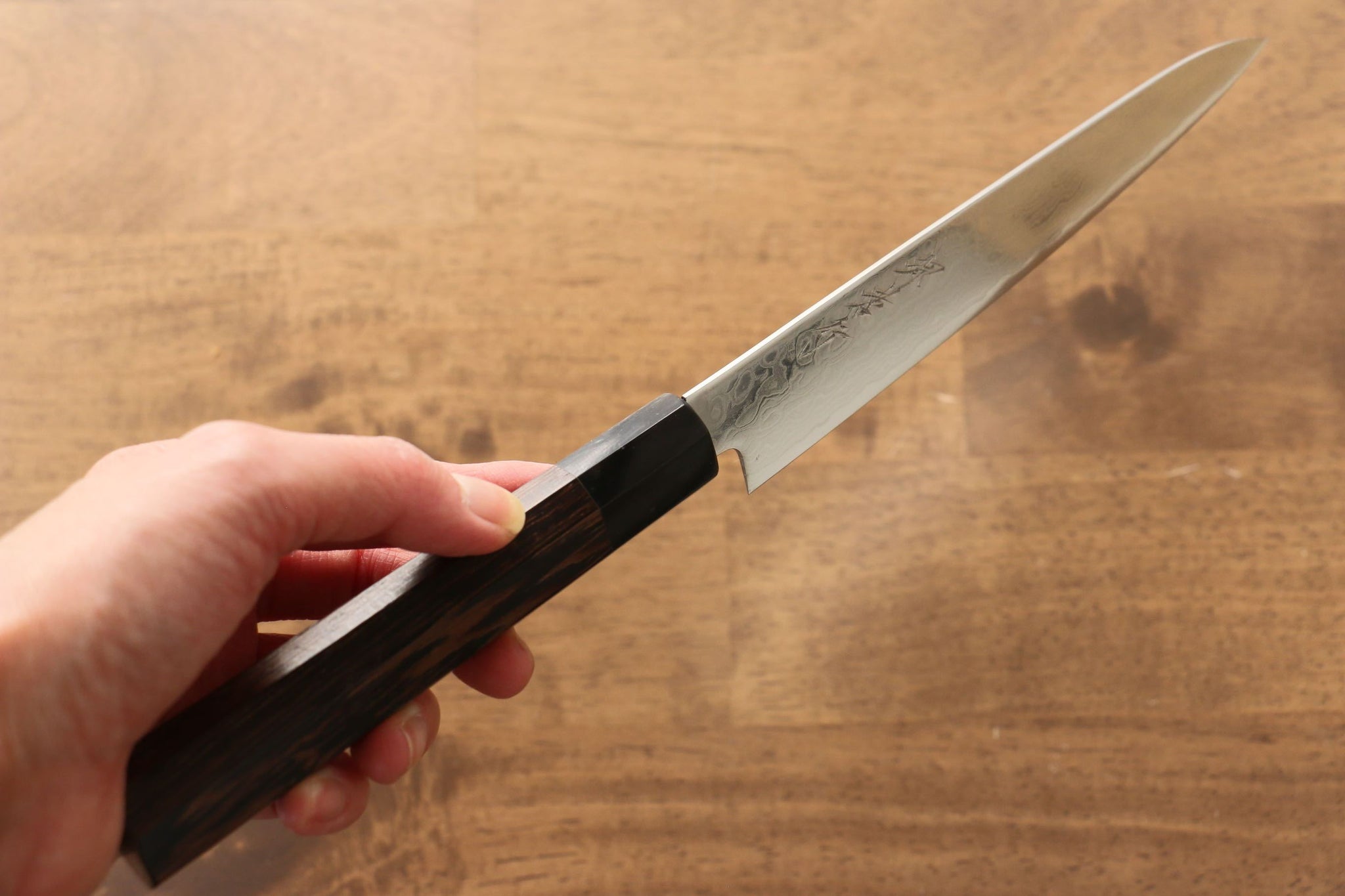 堺 孝行 銀河 ZA-18 ダマスカス ペティーナイフ  150mm ウェンジ柄 - 清助刃物