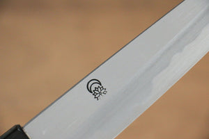 菊月 白ニ鋼 霞研 切付ペティナイフ 和包丁 135mm 朴柄 - 清助刃物