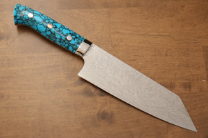 佐治 武士 R2/SG2 ダイヤモンド仕上げ 文化包丁 和包丁 170mm 青ターコイズ 柄 - 清助刃物