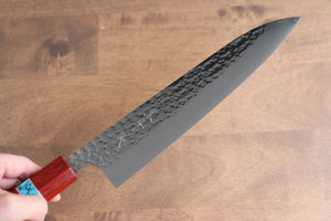 黒崎 優 閃光 R2/SG2 鎚目 牛刀包丁  210mm パドック (口輪：ターコイズ)柄 - 清助刃物