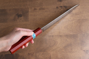 黒崎 優 閃光 R2/SG2 鎚目 牛刀包丁  210mm パドック (口輪：ターコイズ)柄 - 清助刃物