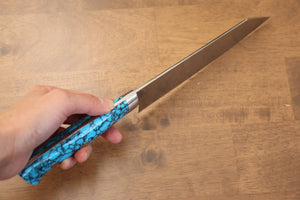 佐治 武士 R2/SG2 ダイヤモンド仕上げ 文化包丁 和包丁 170mm 青ターコイズ 柄 - 清助刃物