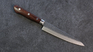 清助 スウェーデン鋼 鎚目 ペティーナイフ 和包丁 150mm マホガニー柄 - 清助刃物