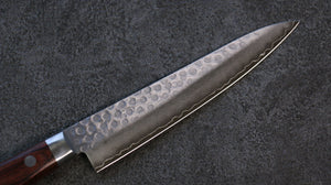 清助 スウェーデン鋼 鎚目 ペティーナイフ  150mm マホガニー柄 - 清助刃物