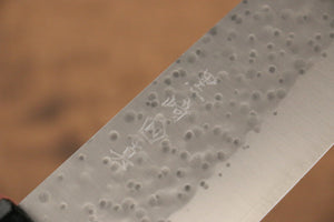 黒崎 真 SPG2 鎚目(丸) 三徳包丁 和包丁 165mm 木材(和紙×金錫）柄 - 清助刃物