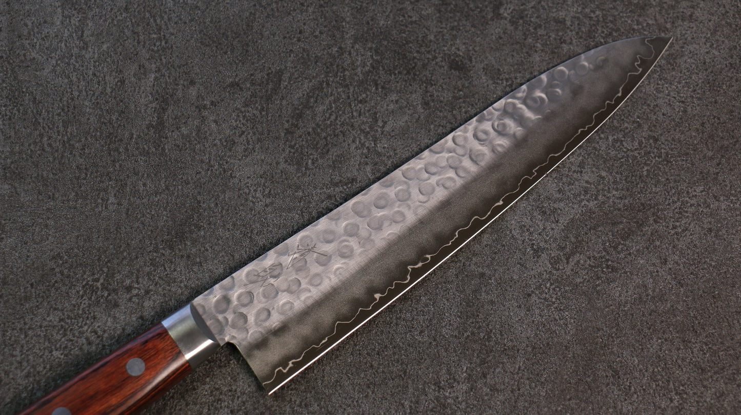 清助 スウェーデン鋼 鎚目 牛刀包丁  210mm マホガニー柄 - 清助刃物
