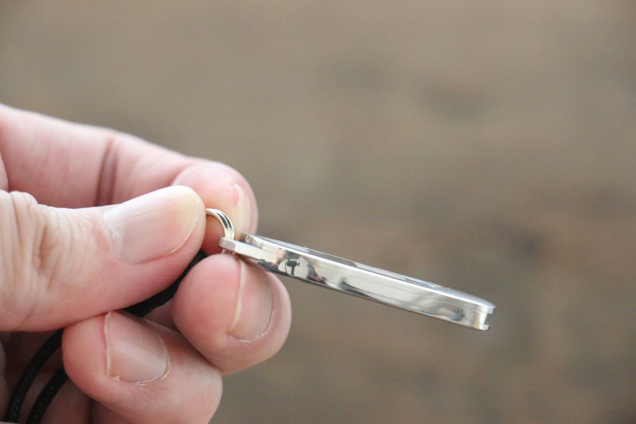 Moki Mini Pendant Pocket Knife w/ Checkered White Mother of Pearl and Abalone - 清助刃物