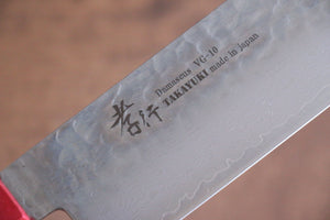 堺 孝行 V金10号 33層ダマスカス 菜切包丁 和包丁 160mm 樫の木漆塗り(皇赤)柄 - 清助刃物