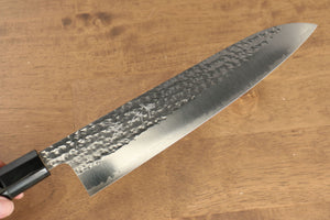 黒崎 優 閃光 R2/SG2 鎚目 虎  沈金 牛刀包丁  240mm 漆塗り柄 鞘付き - 清助刃物