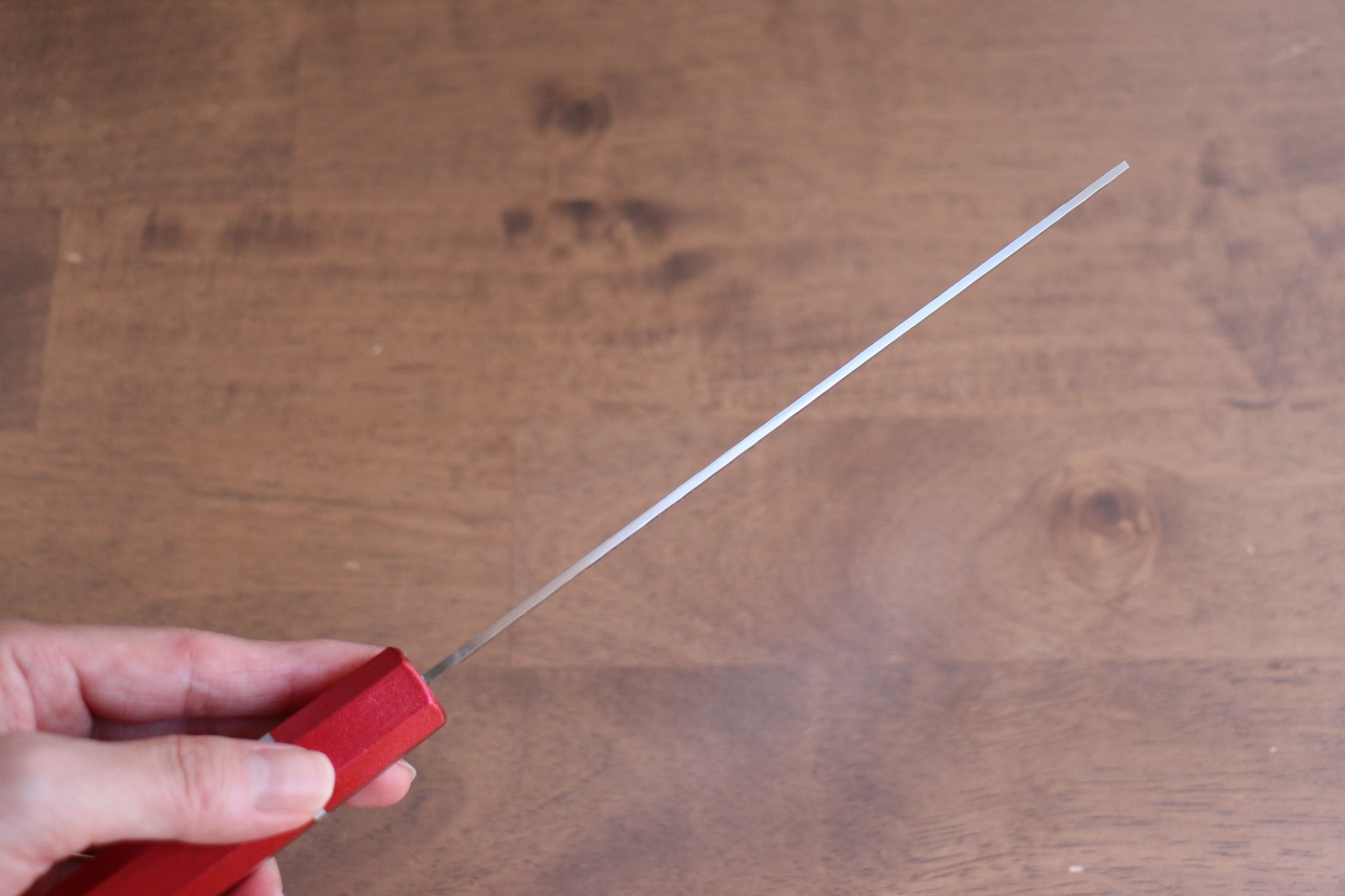 堺 孝行 V金10号 33層ダマスカス 菜切包丁  160mm 樫の木漆塗り(皇赤)柄 - 清助刃物