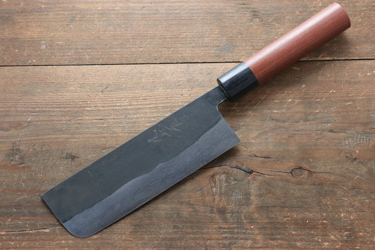 尾形 峻吾 白ニ鋼 黒打 ダマスカス 菜切包丁 165mm ジャラ柄 - 清助刃物