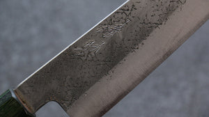 清助 青スーパー鋼 鎚目 牛刀包丁 和包丁 210mm ウォルナット (両側緑口輪)柄 - 清助刃物