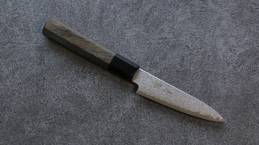 清助 V金10号 ダマスカス ペティーナイフ  120mm グレー合板柄 - 清助刃物