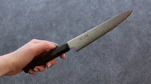 清助 V金10号 ダマスカス ペティーナイフ  150mm グレー合板柄 - 清助刃物