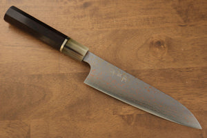 佐治 武士 R2/SG2 有色ダマスカス 牛刀包丁 和包丁 180mm リング付き黒檀柄 - 清助刃物