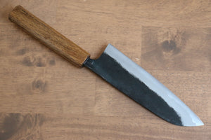 進藤恭平 青紙 黒仕上げ 三徳包丁 和包丁 170mm 樫漆塗り柄 - 清助刃物
