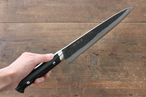 佐治 武士 青スーパー鋼 黒打 鎚目 牛刀包丁 和包丁 270mm 黒マイカルタ柄 - 清助刃物
