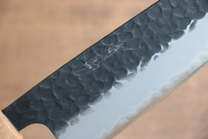 清助 紫檀 青スーパー鋼 鎚目 黒打 三徳包丁  170mm 紫檀柄 - 清助刃物