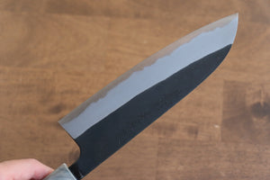 山本 直 白ニ鋼 黒打 三徳包丁  170mm 桜柄 - 清助刃物