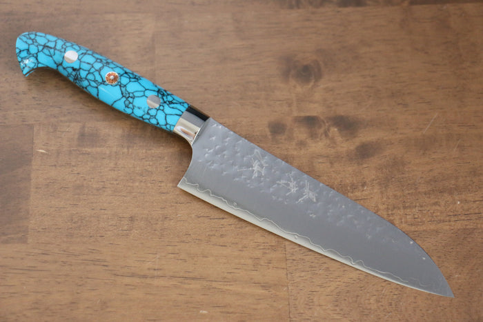 黒崎 優 閃光 R2/SG2 鎚目 小三徳包丁 和包丁 150mm ターコイズ柄
