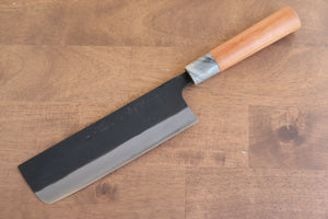 山本 直 白ニ鋼 黒打 菜切包丁 和包丁 180mm 桜柄 - 清助刃物
