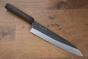 加藤 義実 青スーパー鋼 黒打 牛刀包丁 和包丁 210mm エンジュ柄 - 清助刃物