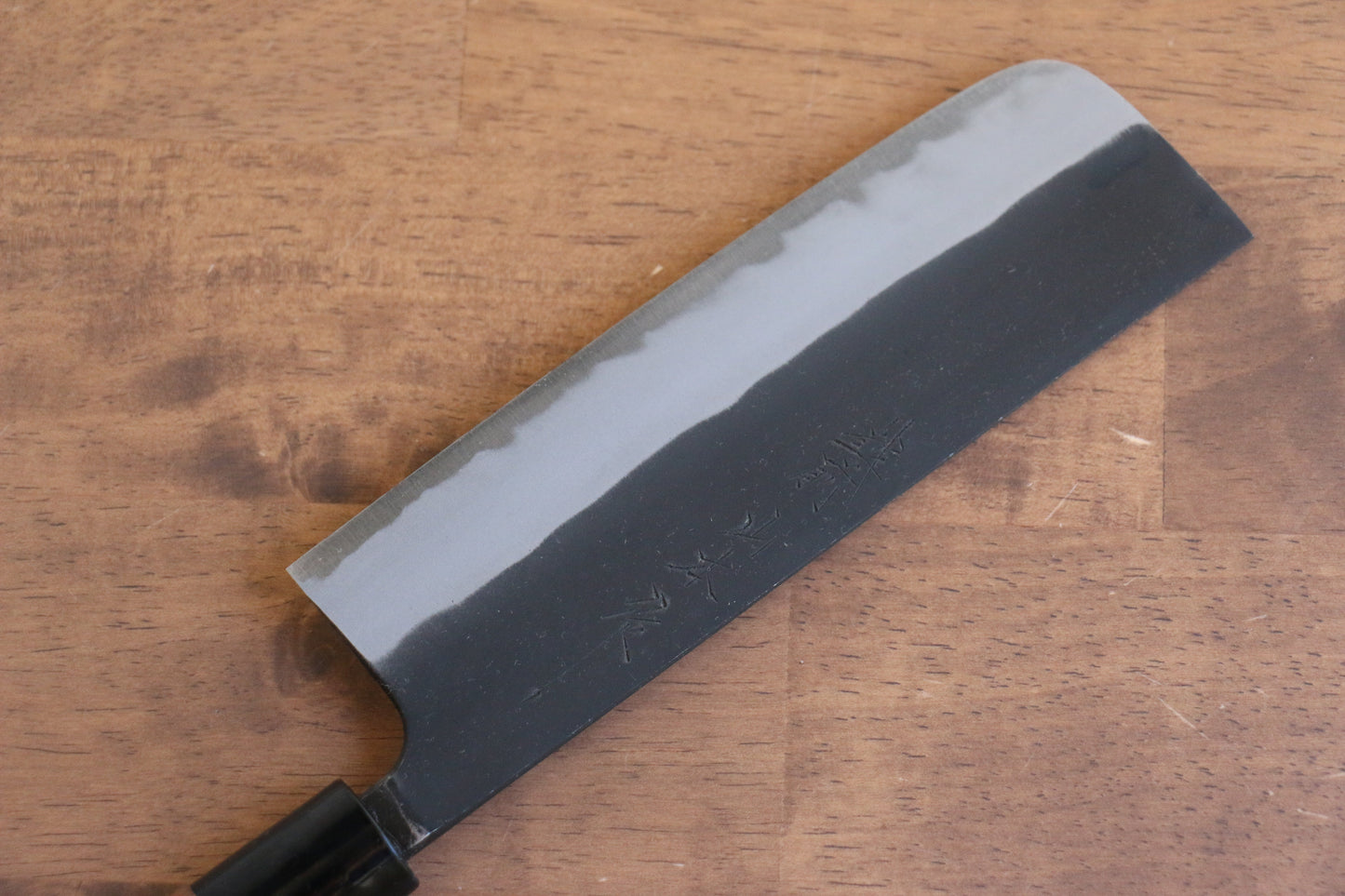 山本 直 青紙 黒打 菜切包丁  165mm ウォルナット柄 - 清助刃物