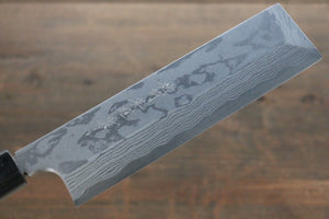 北岡 英雄 青ニ鋼 ダマスカス 角型薄刃包丁 和包丁 165mm 紫檀柄 - 清助刃物