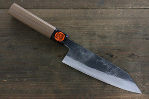 田中 誠貴  鉄火 青ニ鋼 黒打 三徳包丁 165mm ウォルナット柄 - 清助刃物