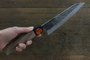 田中 誠貴  鉄火 青ニ鋼 黒打 牛刀包丁 180mm ウォルナット柄 - 清助刃物
