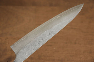 山本 直 V金10号 梨地 ダマスカス ペティーナイフ 和包丁 140mm ウォルナット柄 - 清助刃物