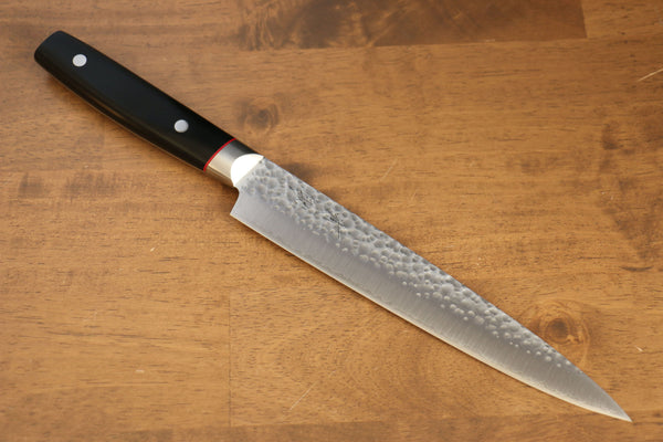 清助 PRO-J V金10号 鎚目 スライサーナイフ 210mm 黒マイカルタ柄