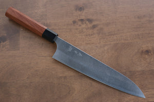 加藤 義実 青スーパー鋼 梨地 牛刀包丁 和包丁 210mm 黒ホンジュラス柄 - 清助刃物